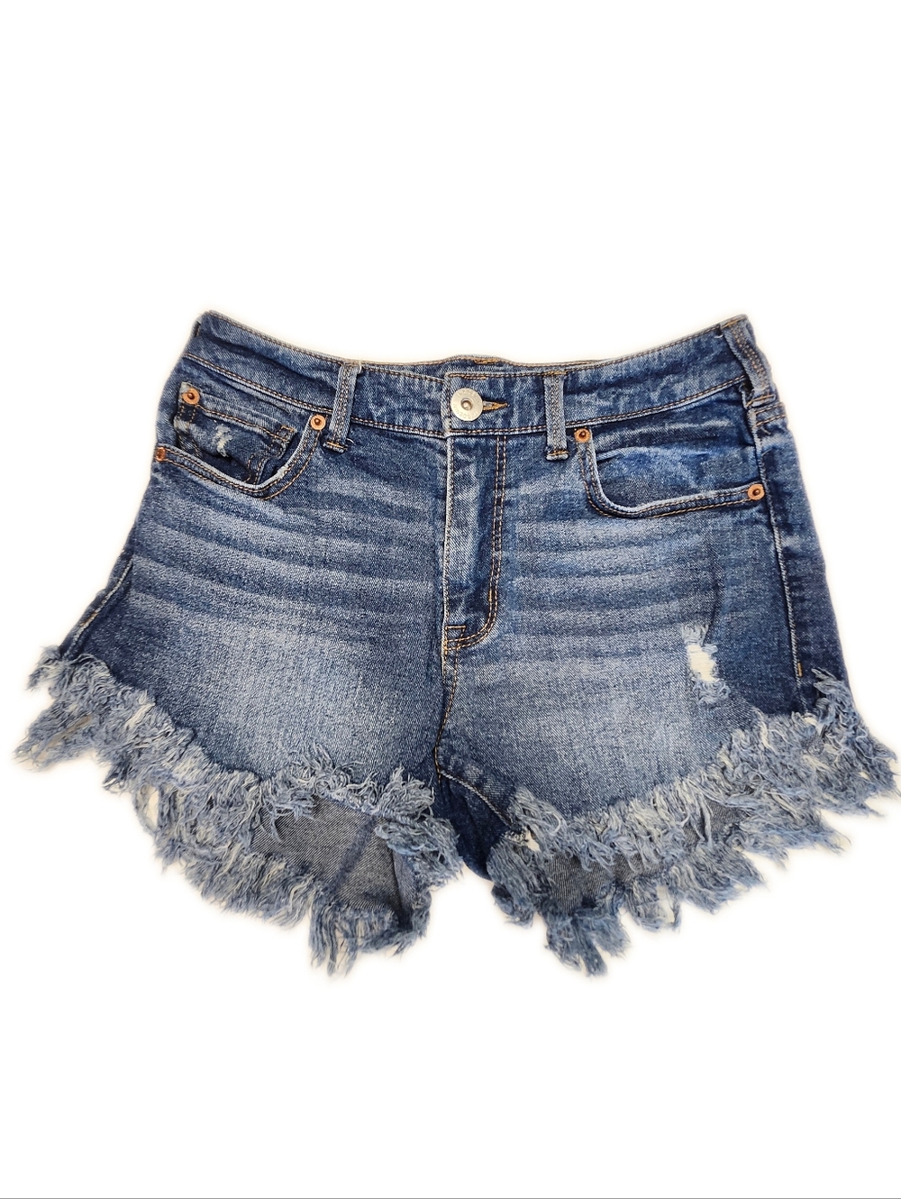 INC Denim Mid Rise Distressed Cut Off Denim Jean Shorts, 2/26